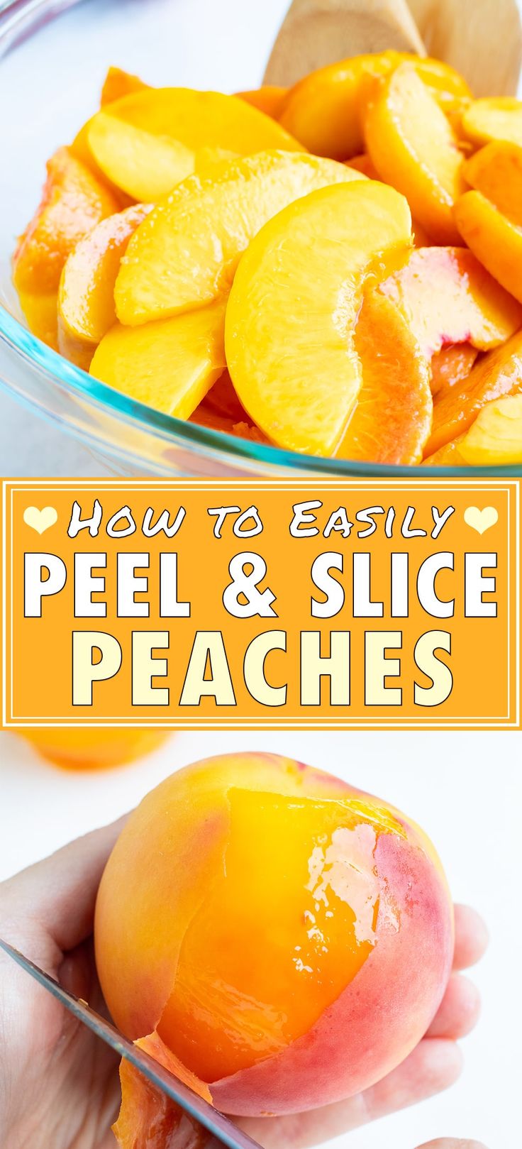 how to easily peel and slice peaches with this easy recipe that's perfect for summer