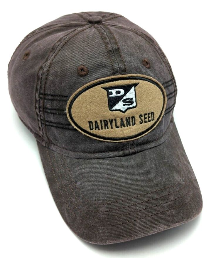 This is a nice DAIRYLAND SEED brown adjustable hat / cap  *NEW* Features: - "DS / Dairyland Seed" embroidered on front - Slightly curved brim - 100% cotton - Adjustable strap fits most heads Condition notes: New, unworn condition. Clean inside and out. Please look at the photos for more details. I pack carefully and ship quickly.  Have any questions?  Please ask. Hat Cap, Adjustable Hat, Accessories Hats, Adjustable Straps, Seeds, Look At, Shoe Accessories, Mens Accessories, Hats