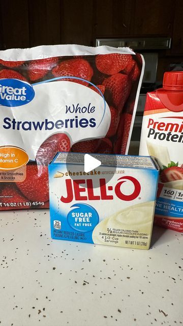 the ingredients to make jello are sitting on the counter