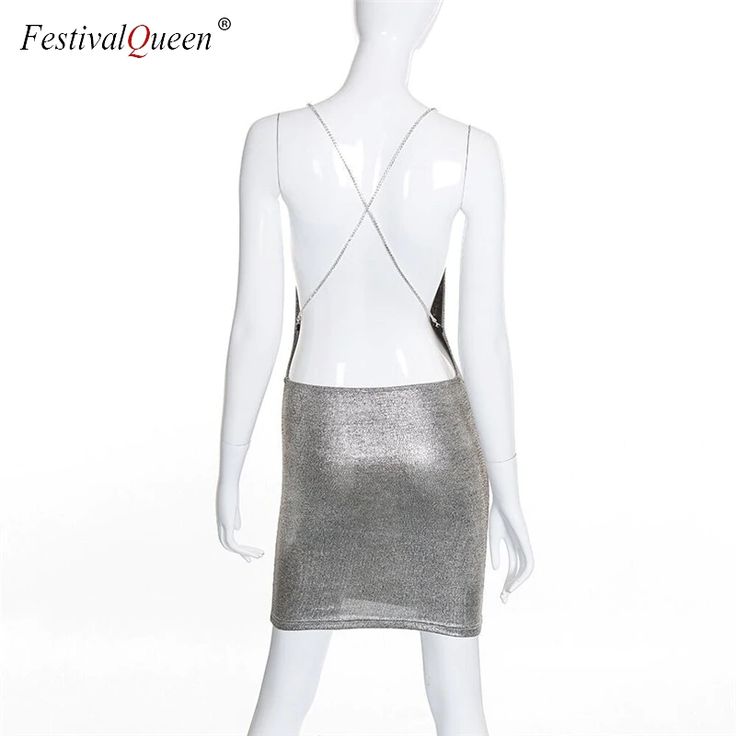 FREE SHIPPING women sexy metal silver mini dress summer back across chain backless nightclub party shiny bodycon slim dresses JKP2036 Metallic Backless Mini Dress For Summer, Metallic Backless Mini Dress For Party Season, Backless Silver Mini Dress For Summer, Silver Backless Mini Dress For Party, Silver Backless Mini Dress, Sleeveless Silver Mini Dress For Summer, Silver Bodycon Dress For Summer Party, Silver Sleeveless Mini Dress For Summer, Silver Backless Mini Dress For Night Out