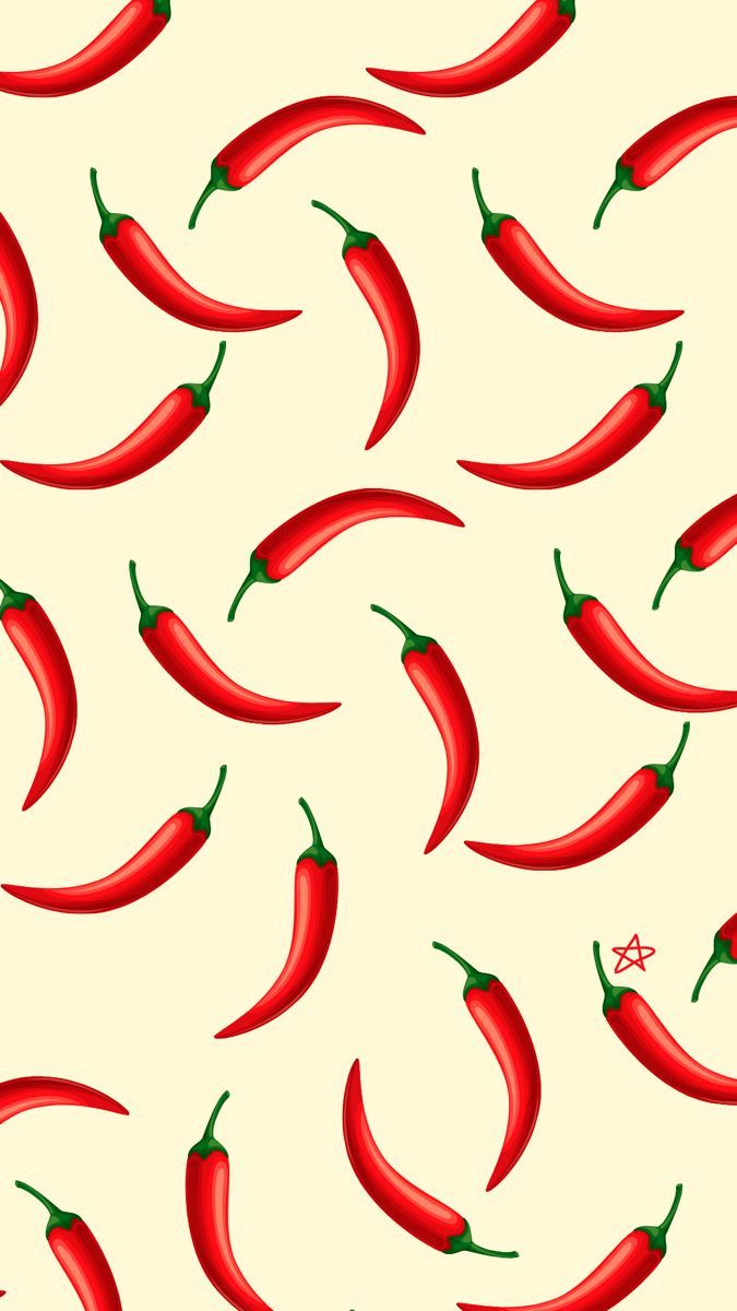 seamless pattern with red chili peppers on white background for wallpaper or fabric design