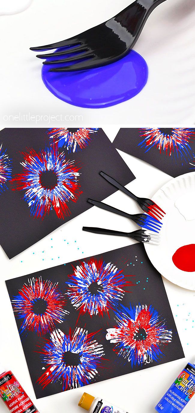 Fork Painted Fireworks 4july Crafts For Kids, Fork Painted Fireworks, Firework Projects For Kids, Forth Of July Arts And Crafts, 4th Of July Craft Preschoolers, July 4 Crafts For Kindergarten, Fun Fourth Of July Crafts For Kids, Baby Firework Craft, Fourth Of July Kid Activities