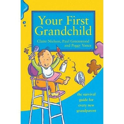 the book cover for your first grandchild, featuring a child sitting on a stool