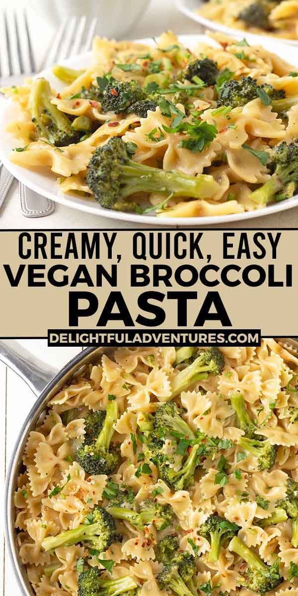 two plates filled with pasta and broccoli