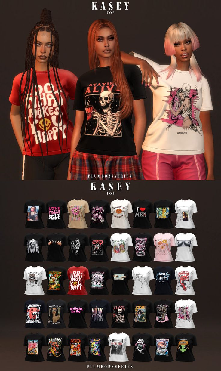 several different types of t - shirts are shown in this image