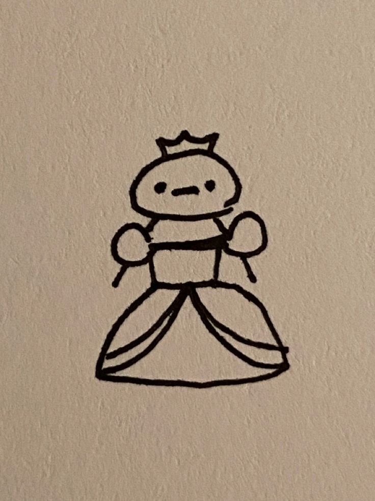 a drawing of a teddy bear with a crown on it's head, sitting in front of a wall