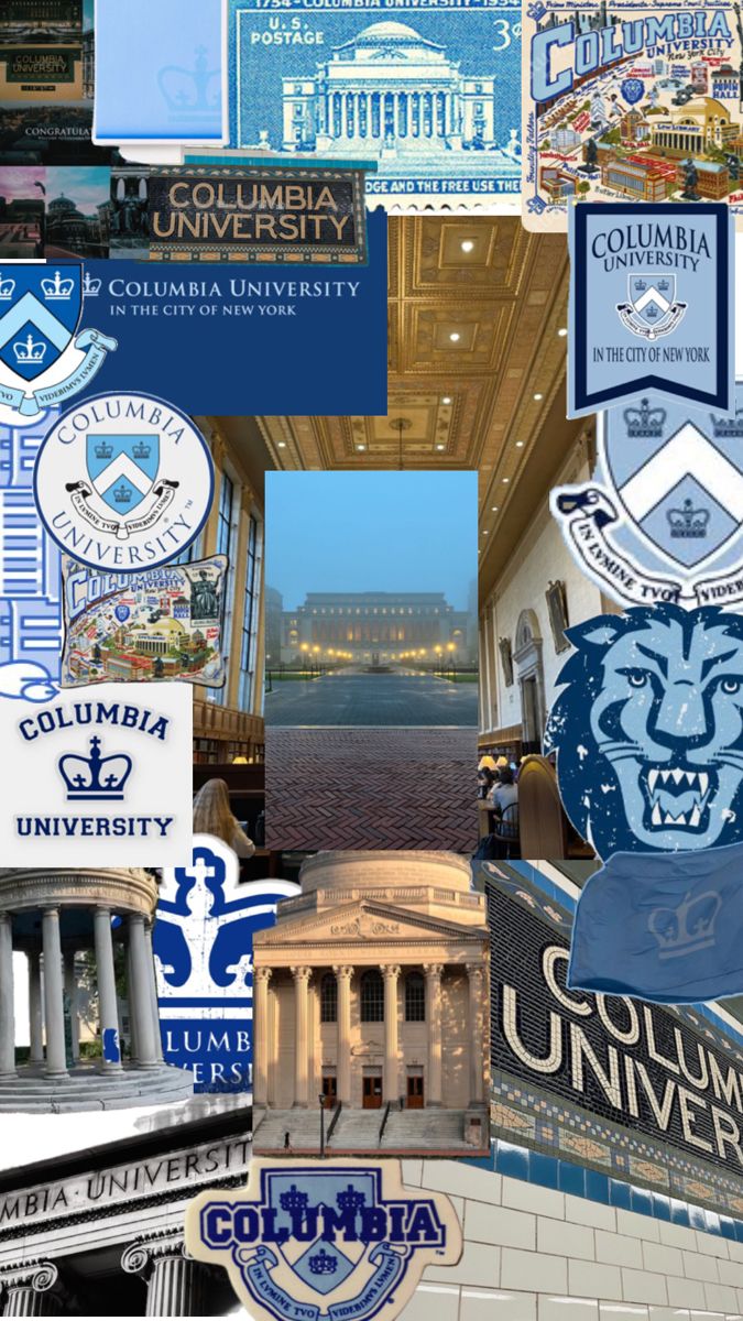 collage of columbia university images and logos