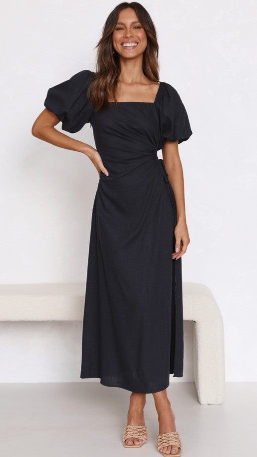 Details: Short sleeves Square neckline Midi dress FIT:Regular fit Non-Stretch through fabricStandard sizingCotton&PolyesterSize Available: Size Length Bust inch cm inch cm S 39 100 33 84 M 39.7 101 34.6 88 L 40 102 36.2 92 XL 40.5 103 37.8 96 Fitted Square Neck Maxi Dress For Date Night, Chic Fitted Maxi Dress With Square Neck, Fall Brunch Fitted Maxi Dress, Fitted Cotton Evening Mini Dress, Fitted Maxi Length Puff Sleeve Party Dress, Fitted Maxi Length Puff Sleeve Dress For Party, Fitted Cotton Mini Dress For Evening, Party Puff Sleeve Maxi Dress, Ruched Fitted Maxi Dress