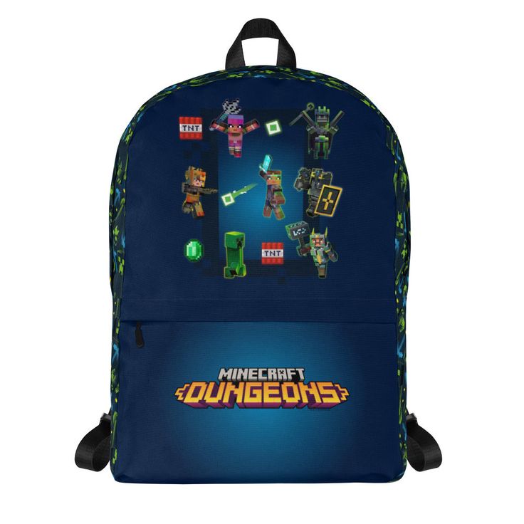 Minecraft Dungeons Heros vs. Mobs Backpack Nylon Standard Backpack For Adventure, Blue Adventure Backpack, Blue Adventure Backpack Standard Shape, Back To School Adventure Backpack, Back To School Nylon Backpack For Adventure, Nylon Backpack For Adventure And Back To School, Back To School Adventure Backpack In Nylon, Blue Backpack For Back To School Adventure, Blue Backpack For Adventure And Back To School