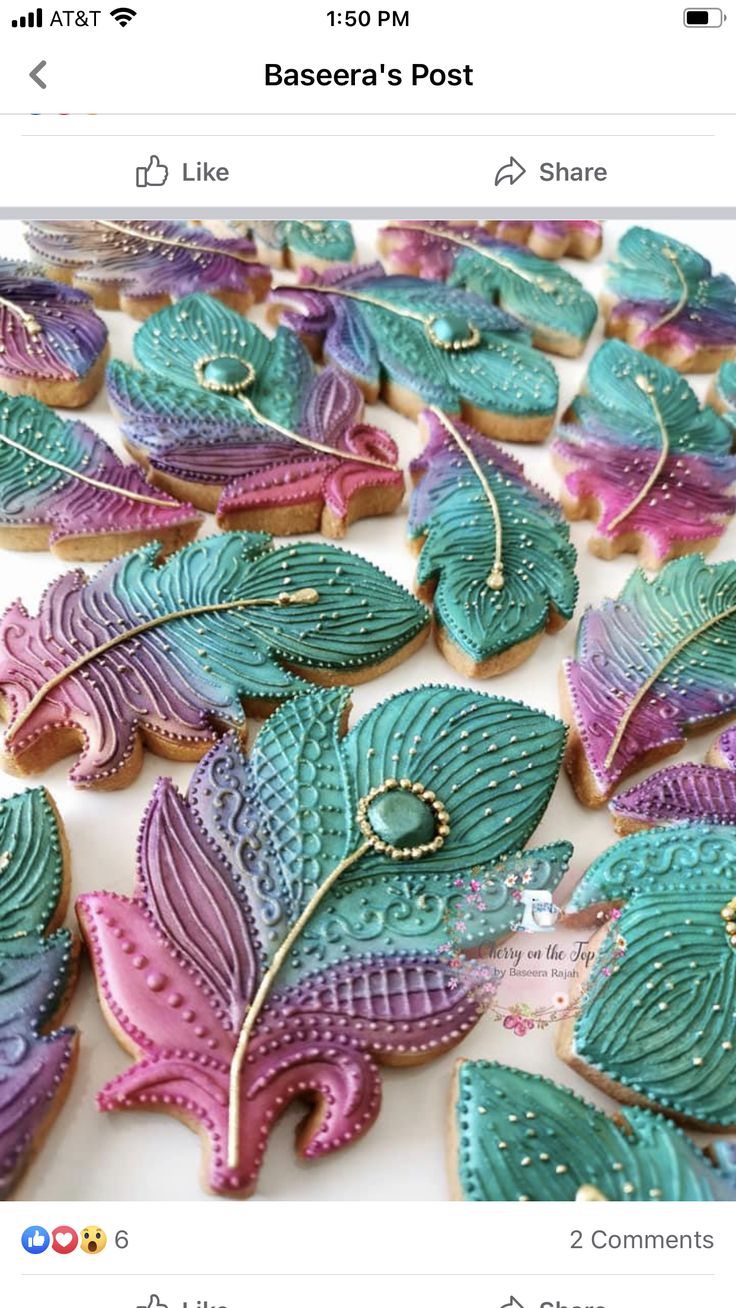 some cookies that are decorated like leaves