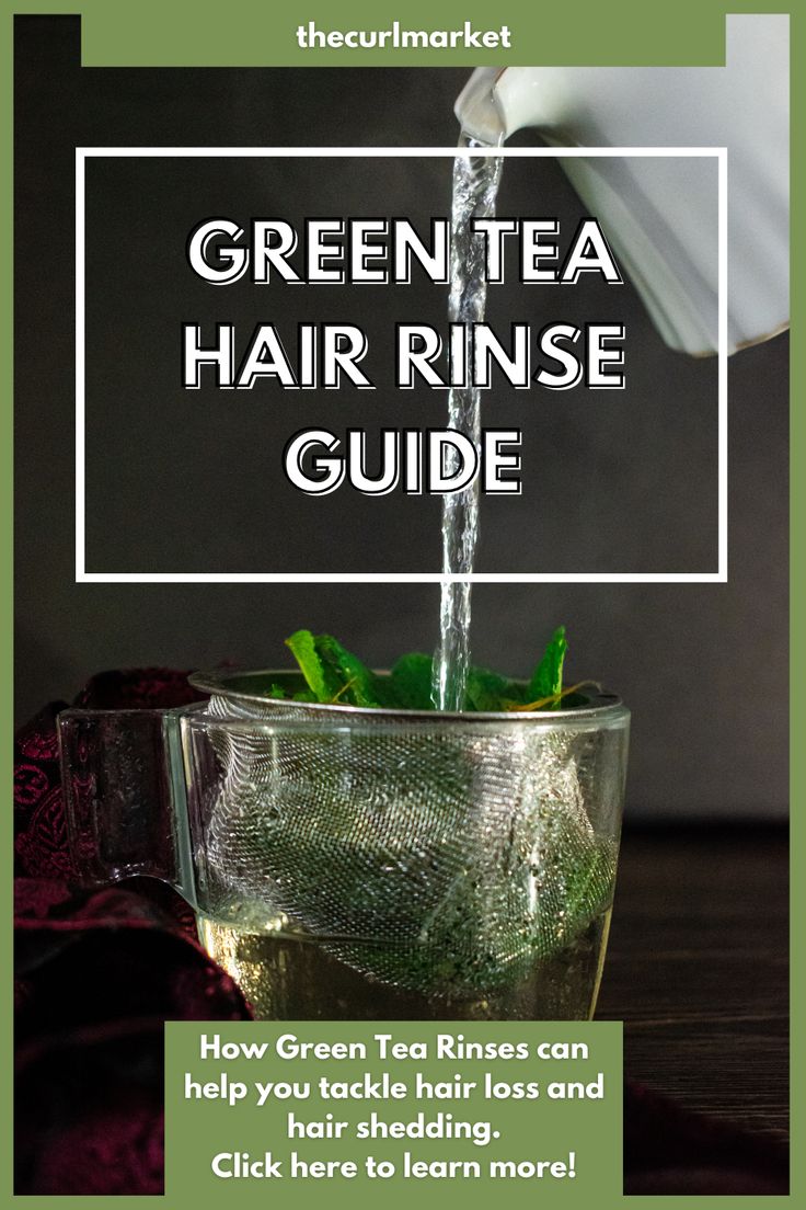 Looking for ways to re-grow your natural hair back? This guide will teach you how Green Tea Rinses can help you tackle hair loss and hair shedding. Click here to learn more! #naturalhair #longnaturalhair #deepconditioner #naturalhairgrowth #greentearinse Tea Rinse For Hair Growth, Green Tea Hair Rinse, Green Tea Hair, Tea Hair Rinse, Pre Poo Natural Hair, Natural Hair Recipes, Green Tea For Hair, Rosemary Green, Hair Tea