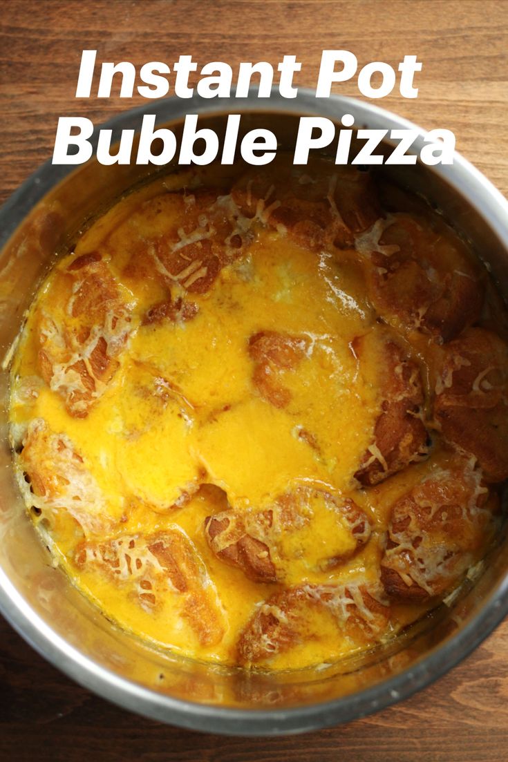 the instant pot bubble pizza recipe is ready to be eaten and put in the oven