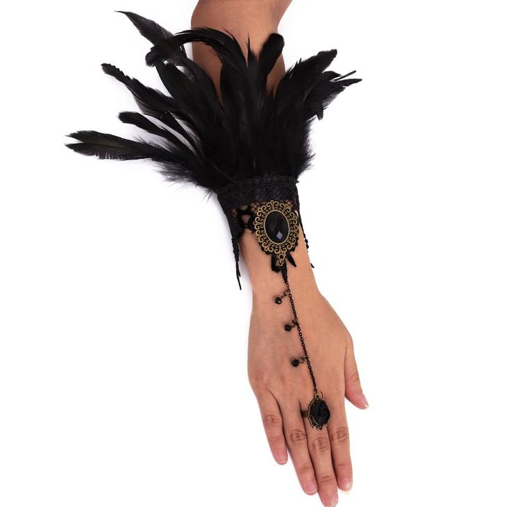 PRICES MAY VARY. Feather gloves are handmade with high quality black feathers, very soft and smooth, and very comfortable to wear. At the same time it has good elasticity and certain permeability.When you received the package, it was wrapped in one. Gothic gloves are free size for every woman and girl. Their fabric fits perfectly and shows off the curves of your hands to make you even more glamorous. Party gloves with unique charm and delicate feather design, make you look very elegant and refin Crow Party, Gothic Tea Party, Gothic Gloves, Fingerless Gloves Black, Party Gloves, Beaded Gloves, Fashion Costume Halloween, Gothic Party, Feather Fashion