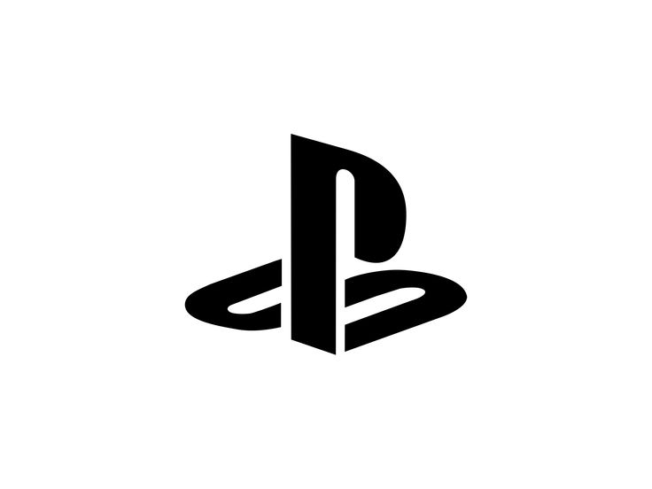 the playstation logo is shown in black on a white background and it appears to be an image