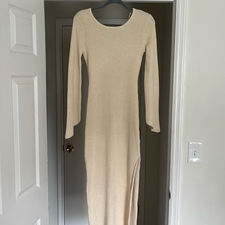 Brand New! Fitted Casual Cream Maxi Dress, Miss Lola, Sleeve Maxi Dress, Long Sleeve Maxi, Long Sleeve Maxi Dress, Colorful Dresses, Maxi Dress, Womens Dresses, Cream