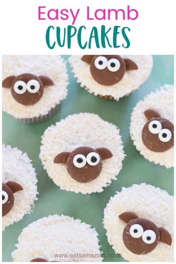 some cupcakes that have been made to look like sheep