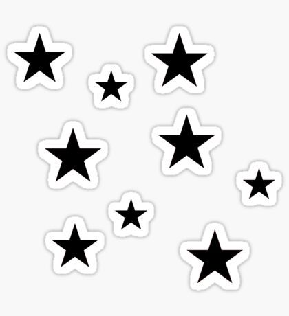 six black stars stickers on a white background