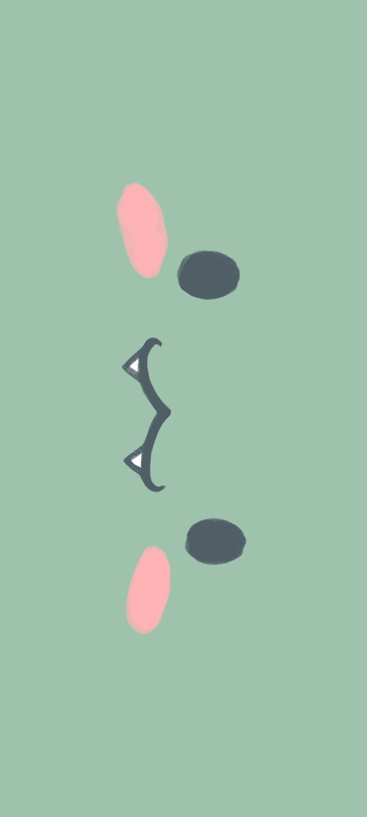 an image of two black and pink circles on a green background