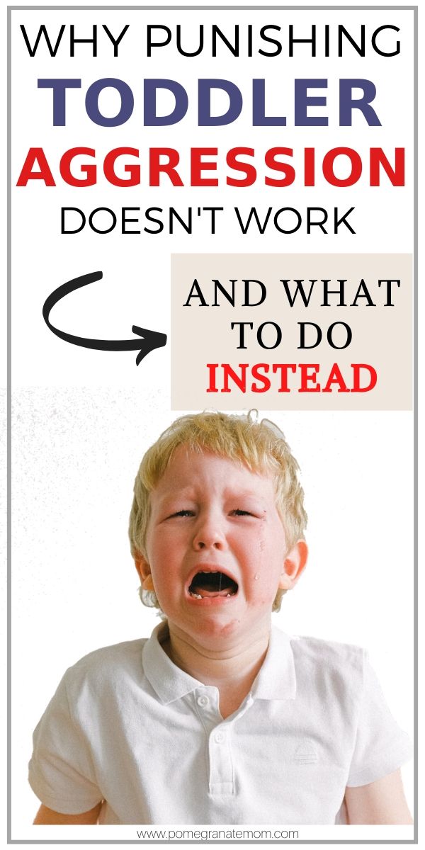 a young boy with his mouth open and the words why pushing toddler aggression doesn't work and what to do instead