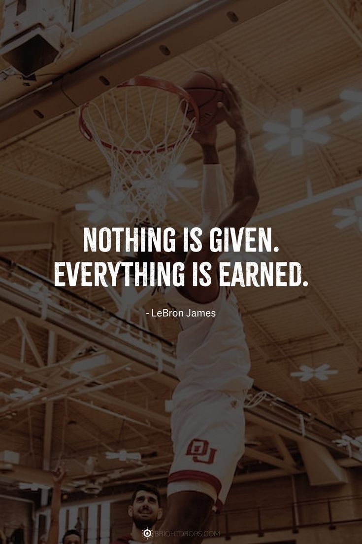 a basketball player dunking the ball with a quote on it saying nothing is given everything is