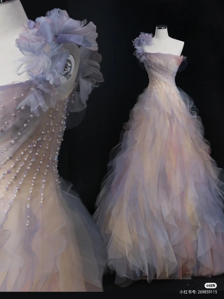 Ballet Inspired Prom Dress, Enchanted Theme Outfit, Weimi Yang Couture, Ball Gown Debut, Fairytale Dress Aesthetic, Dress Debut, Fairytale Prom, Debut Gown, Ball Gowns Fantasy