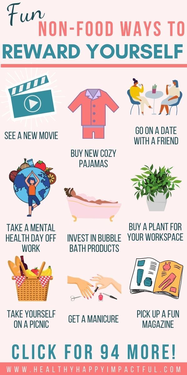 ideas for rewarding yourself, buy pajamas, take a mental health day, etc. Personal Reward Ideas, Things To Reward Yourself With, Self Care Rewards, Reward Yourself Ideas, Free Rewards For Adults, Habit Reward Ideas, Rewards For Adults Ideas, Non Food Rewards For Adults, Reward Ideas For Adults