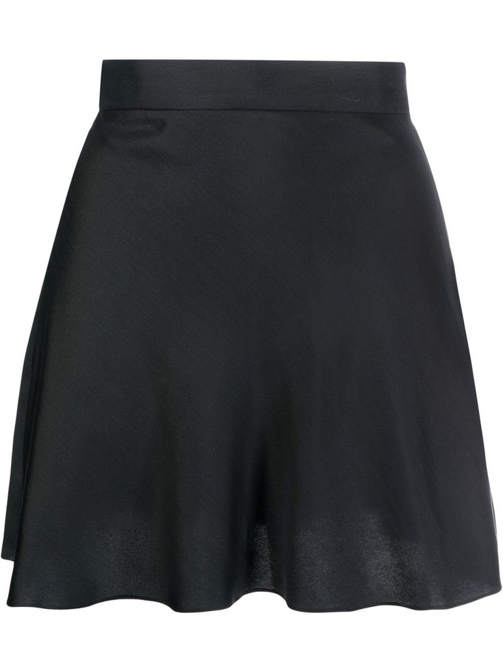 black silk pleat detailing high-waisted flared hem Silk Mini Skirt, High Waisted Flares, Yoko London, City Dress, Summer Beach Wear, Black Silk, Size Clothing, Pleated Skirt, Denim Dress