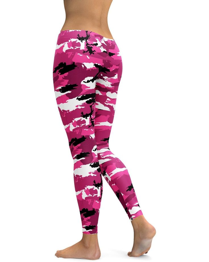 Gearbunch Camo is not made to blend in!Stand out in the Gearbunch Pink Camo Leggings a colorful and vibrant design in bright pink, black, white and hot pink.Get yourself a pair of these super soft, flattering leggings to experience true comfort and style. These versatile leggings will look stunning with all kinds of outfits—be it active or streetwear!Be Happy, Be Bright Be you with Gearbunch Pink Compression Full-length Leggings, Sporty Compressive Pink Leggings, Casual Pink Moisture-wicking Leggings, Black Camo Leggings, Pink 4-way Stretch Casual Leggings, Pink And Green Graphic Leggings, Camo Leggings, Camo Designs, Black Camo