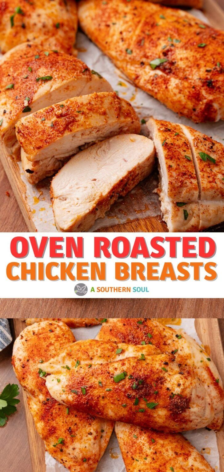 Roasted Chicken Breast Recipes, Roasted Chicken Breasts, Pan Chicken Breast, Chicken Breast Oven Recipes, Soul Recipes, Oven Roasted Chicken Breast, Chicken Breast Oven, Easy Baked Chicken Breast, Lemon Roasted Chicken