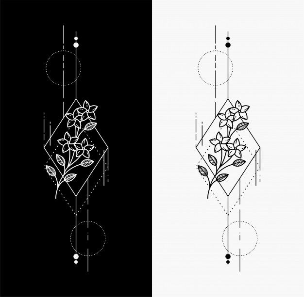 two different designs on black and white paper