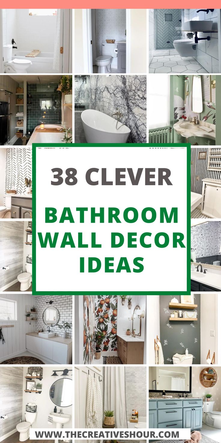 bathroom wall decor ideas with the title above it