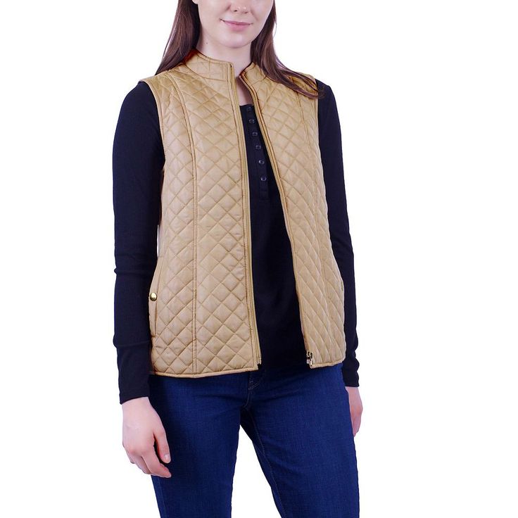 Keep your stylish look while adding an extra layer of warmth in this women's MO-KA quilted vest.Click on this WOMEN'S GUIDE to find the perfect fit and more! Keep your stylish look while adding an extra layer of warmth in this women's MO-KA quilted vest.Click on this WOMEN'S GUIDE to find the perfect fit and more! FEATURES Rib panel at side for stretch Zipper front 2 snap close pockets at hip Sleeveless Partially linedFIT & SIZING Fitted 25 3/4-in. length from shoulder to hem Designed to hit at Quilted Vest For Workwear In Fall, Quilted Vest For Fall Workwear, Quilted Fitted Vest For Fall, Fitted Quilted Vest For Fall, Quilted Sleeveless Fall Outerwear, Quilted Sleeveless Outerwear For Fall, Quilted Vest For Layering In Fall, Sleeveless Quilted Outerwear For Fall, Quilted Casual Vest For Work