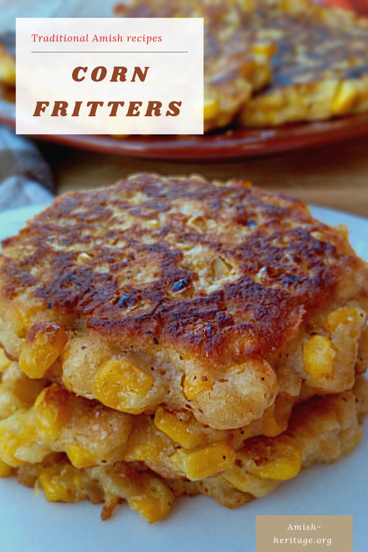 corn fritters are stacked on top of each other