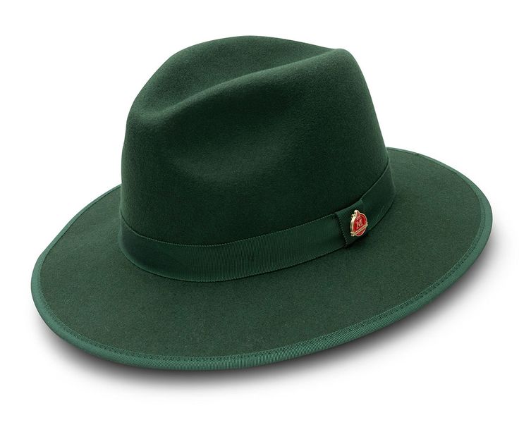 Hunter Green 3 ⅛ Brim Wool Felt Hat with Red Bottom Dobbs Hats, Homburg Hat, Felt Dress, Popular Hats, Stacy Adams Shoes, Mens Hats Fashion, Fedora Hat Men, Flat Caps, Elevation Design