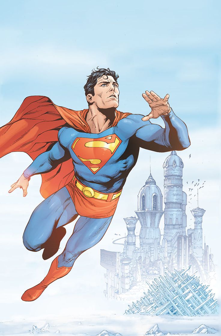 a man flying through the air while wearing a superman suit and holding his hands out