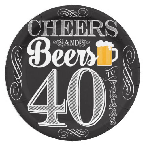 cheers and beers 40 years birthday card with chalkboard lettering on the front in white