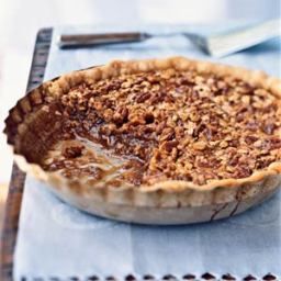 a pecan pie sitting on top of a table