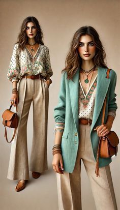 Boho Corporate Outfit, Boho Office Outfit, Corporate Boho, All Beige Outfit, Outfits Ideas For School, Look Boho Chic, Preppy Boho, Boho Style Outfits, Business Casual Outfits For Work