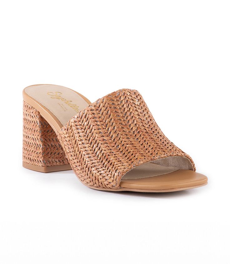 Conquer your day with ease with these raffia slides that strike the perfect balance between a walkable heel height and on-trend style. This design features padded OrthoLite Hybrid insoles and a patented down curve, ensuring a natural and comfortable stride with arch support. The raffia material adds a hint of texture and a bohemian charm, making these sandals a versatile addition to your wardrobe. Raffia upper Heel height: 2 3/4 inches Imported True to size Seychelles | Karen Kane Adapt Raffia H Casual Open Toe Slides With Padded Heel, Spring Slip-on Heels With Woven Sole, Summer Slip-on Mules With Padded Heel, Trendy Beach Mules With Padded Heel, Beach Mules With Padded Heel And Round Toe, Summer Synthetic Slides With Block Heel, Summer Block Heel Synthetic Slides, Casual Summer Slides With Block Heel, Casual Block Heel Slides For Summer