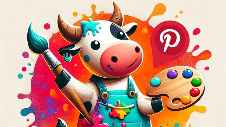 Artsy Cow | Cute Drawings | Coloring Pages For Kids & Adults