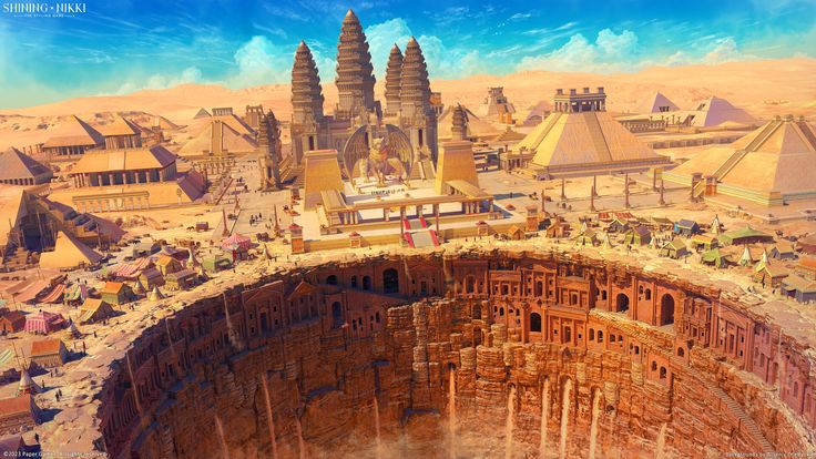 an artist's rendering of the ancient city of egypt