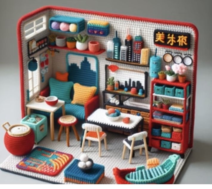 a doll house with furniture and accessories in it