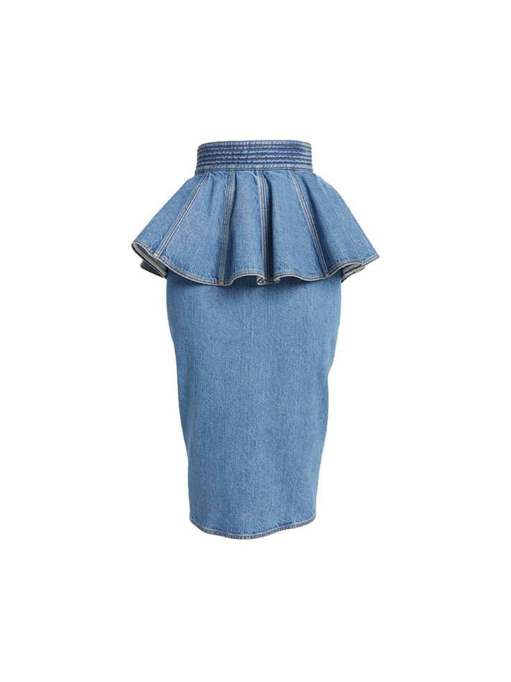 Alaïa's Denim Pencil Skirt showcases the brand's expert craftsmanship with this carefully structured, straight midi skirt. The skirt features the brand's iconic upstitching at the back and darting from the waist. It is completed with a full length back zipper to close. Style with the matching belt to elevate the look. [tab] Composition: 100% Cotton Size and Fit: Runs True to Size Care Instructions: Dry Clean Only Origin: Made in Italy SKU: AZZ49P09 Questions about size, fit, or how to style? The KZ team is here to help you look and feel your best! Chat with our stylists via the icon below. High Rise Fitted Denim Blue Skirt, Fitted High Waist Denim Blue Skirt, Fitted Knee-length Denim Blue Skirt, Fitted Knee-length Denim Skirt, Classic Fitted High Rise Denim Skirt, Fitted High Rise Classic Denim Skirt, Classic Fitted High-rise Denim Skirt, Spring Denim Pencil Skirt, Fitted Blue Pencil Skirt With Pockets