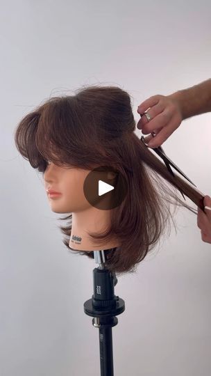 Curtain Bangs With Wolf Cut, Wolf Bangs, Wolf Cut Tutorial, Straight And Wavy Hair, A Wolf Cut, Point Cut, Lip Line, Textured Layers, How To Cut Bangs