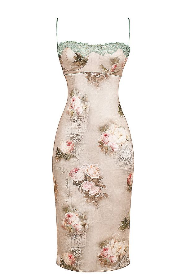 House of CB - VENUS VINTAGE FLORAL MIDI DRESS Conna Walker, Cocktail Dress Patterns, Pretty Floral Dress, Casual White Dress, Club Party Dresses, Long Bodycon Dress, Maxi Dress Cocktail, Satin Maxi Dress, Satin Midi Dress