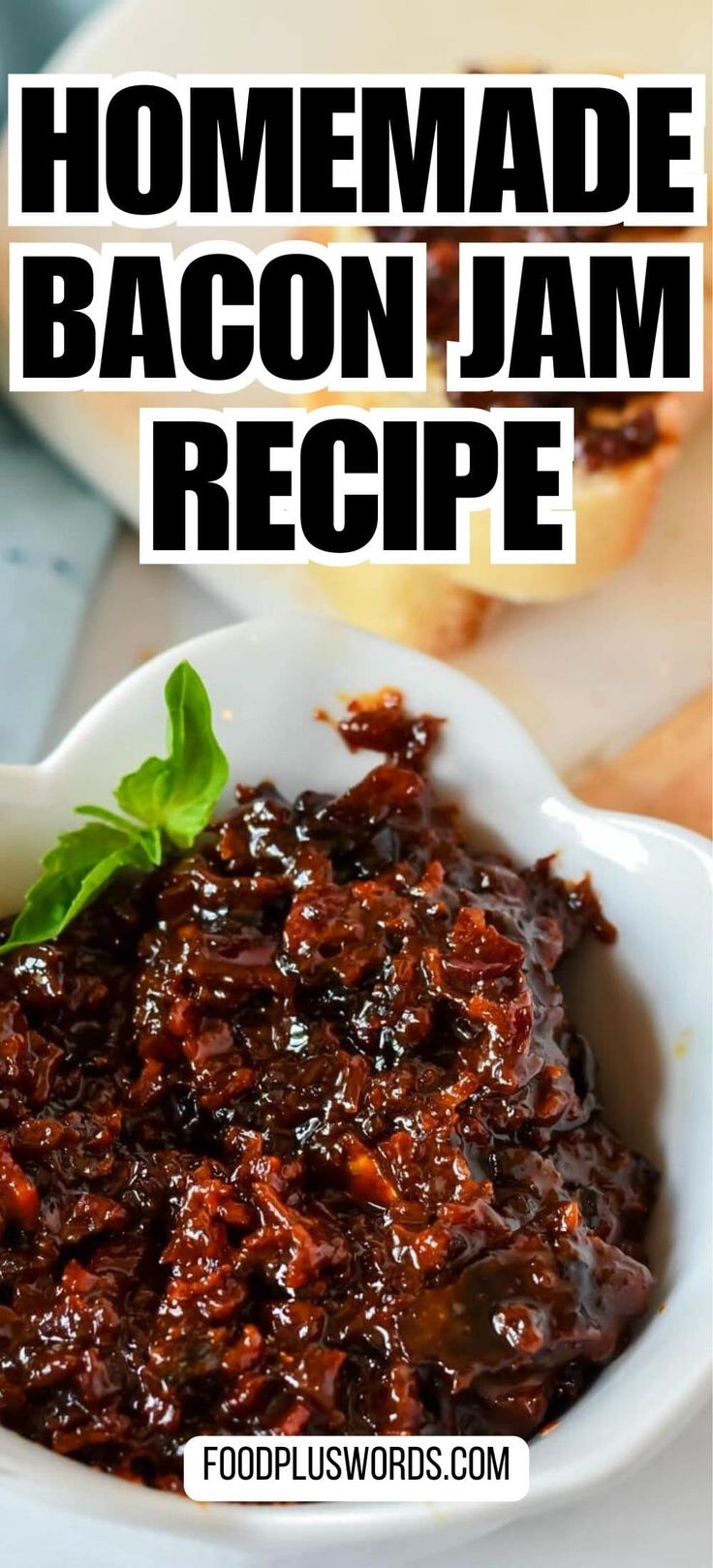 homemade bacon jam recipe in a white bowl