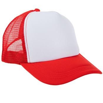 Create your very own stylish headwear with this Red Trucker Baseball Cap. This trucker-style hat features a red visor and mesh back with an adjustable snap closure. The front panel of the hat is solid white and can be embellished with your very own design using markers, fabric paint, sublimation, and more. The possibilities are endless, so make it one-of-a-kind! Details: 	 Size: Unisex One Size Fits Most 	 Color: Red & White 	 Quantity: 1 Create your very own stylish headwear with this Trucker B White 5-panel Hip Hop Baseball Cap, White Mesh Baseball Hats For Baseball Season, White Mesh Hat For Baseball Season, White Mesh 5-panel Trucker Hat, Red Adjustable Breathable Baseball Cap, Adjustable Breathable Red Hat, White Hip Hop 5-panel Trucker Hat, White Trucker Hat With Curved Visor, White Mesh 5-panel Baseball Cap