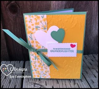 a handmade greeting card with flowers and hearts on it, featuring the words grandma's granddaughter