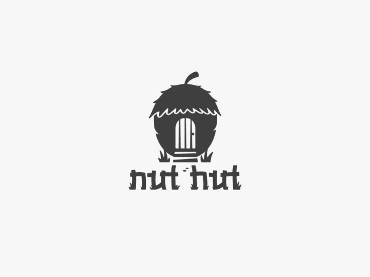 the logo for nut hut is shown in black and white