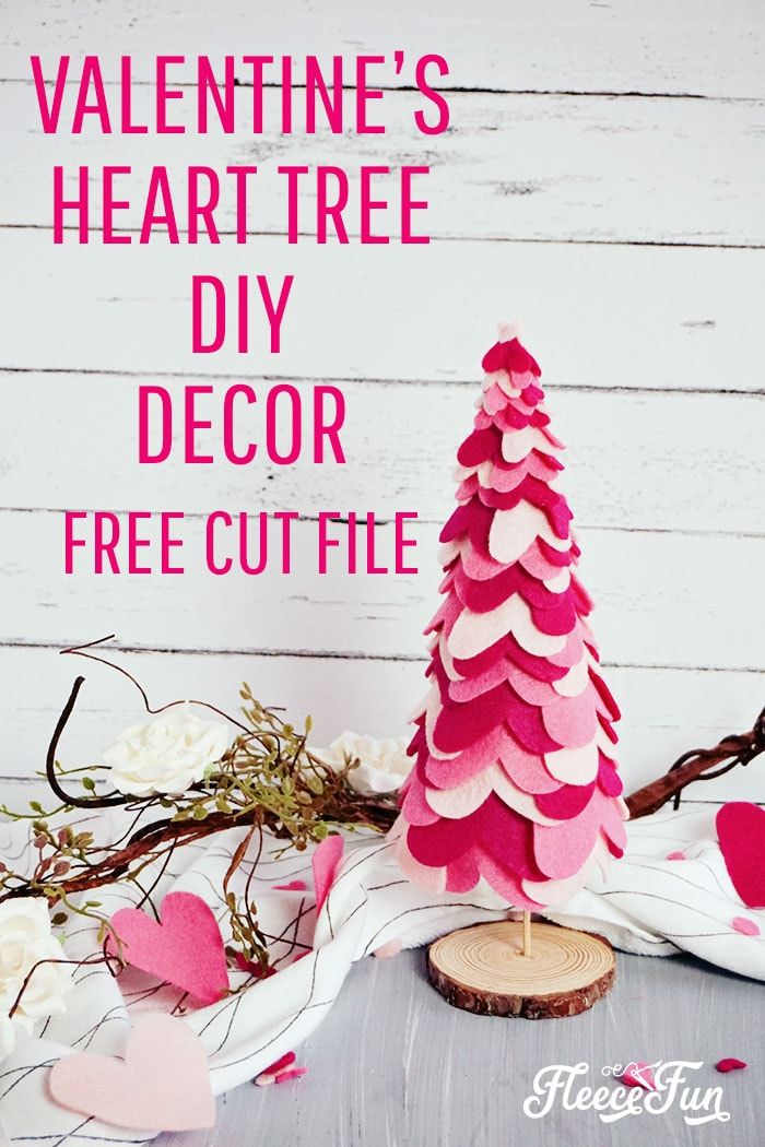 valentine's heart tree diy decor free cut file